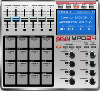 Click to display the Akai Pro MPD24 Global Editor