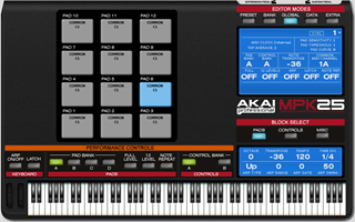 Click to display the Akai Pro MPK25 Global Editor