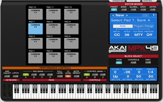 Click to display the Akai Pro MPK49 Edit Buffer Editor