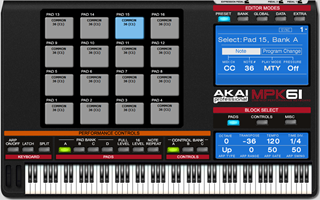 Click to display the Akai Pro MPK61 MPK61 Edit Buffer Editor