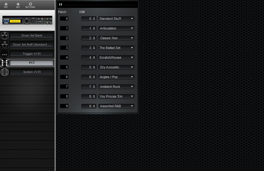 Click to display the Alesis D4 v1.01 PCT Editor