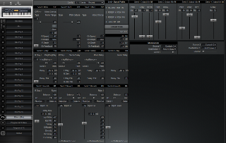 Click to display the Alesis QuadraSynth+Piano Effects (Mix) Editor
