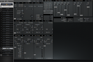 Click to display the Alesis QuadraSynth S4 Plus (S8) Effects (Mix) Editor