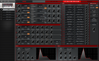 Click to display the Dave Smith Pro 2 Patch - LFO/DELAY/MOD/ENV/ARP Editor