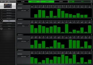 Click to display the Dave Smith Tetra Patch - Sequence Editor