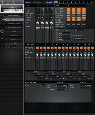Click to display the E-MU MPS+ Performance Editor