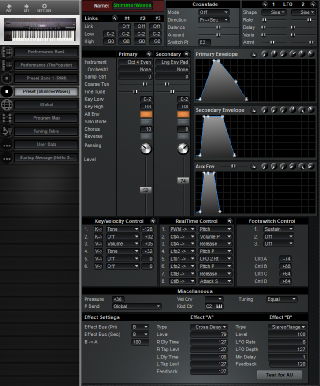 Click to display the E-MU MPS+ Preset Editor