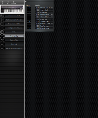 Click to display the E-MU MPS+ Program Map Editor