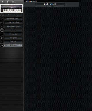 Click to display the E-MU MPS Startup Message Editor
