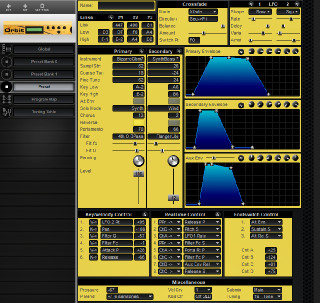 Click to display the E-MU Orbit Preset Editor