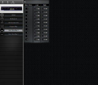 Click to display the E-MU Procussion User Zone Map 0 Editor