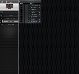 Click to display the E-MU Sound Engine Program Map Editor