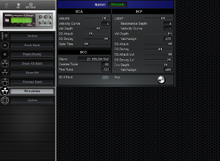 Click to display the Kawai GMega Percussion Editor