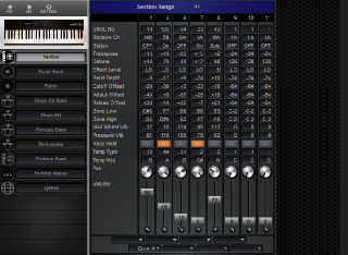 Click to display the Kawai K11 Section Editor