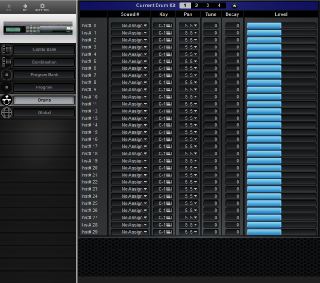 Click to display the Korg M3/R Drums Editor