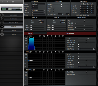 Click to display the Korg M3/R Program Editor