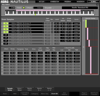 Click to display the Korg Nautilus Drumkit Editor