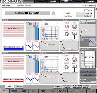 Click to display the Korg OASYS Program - HD-1 Editor
