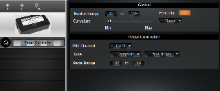 Click to display the MIDI Solutions Pedal Controller Pedal Controller Editor