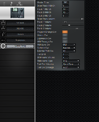 Click to display the Roland BOSS DR-5 System Setup Editor