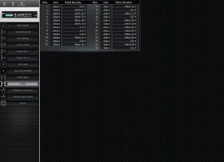 Click to display the Roland GR-50 Chain Editor