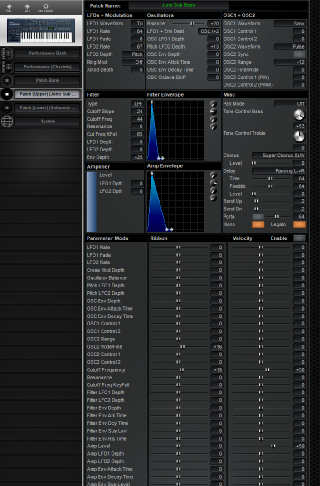 Click to display the Roland JP-8000 (Alt) Patch (Upper) Editor
