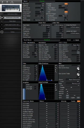 Click to display the Roland JP-8000 (Alt) Performance Editor