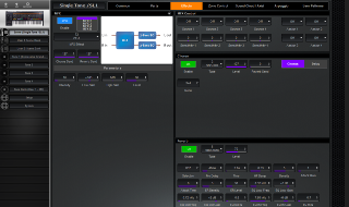 Click to display the Roland Jupiter-X Scene - Effects Editor