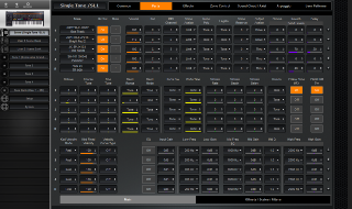 Click to display the Roland Jupiter-X Scene - Zones Editor