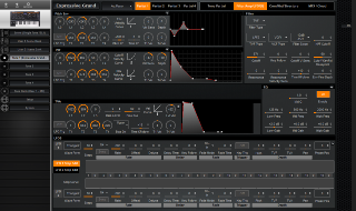 Click to display the Roland Jupiter-Xm Tone 1 - Z-Core Filter/Amp/LFO/EQ Editor