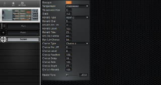 Click to display the Roland P-55 System Editor
