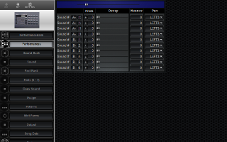 Click to display the Roland R-5 Performances Editor