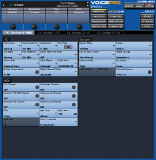 Click to display the TC-Helicon VoicePro System Editor