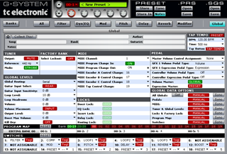 Click to display the TC Electronic G-System Global Editor