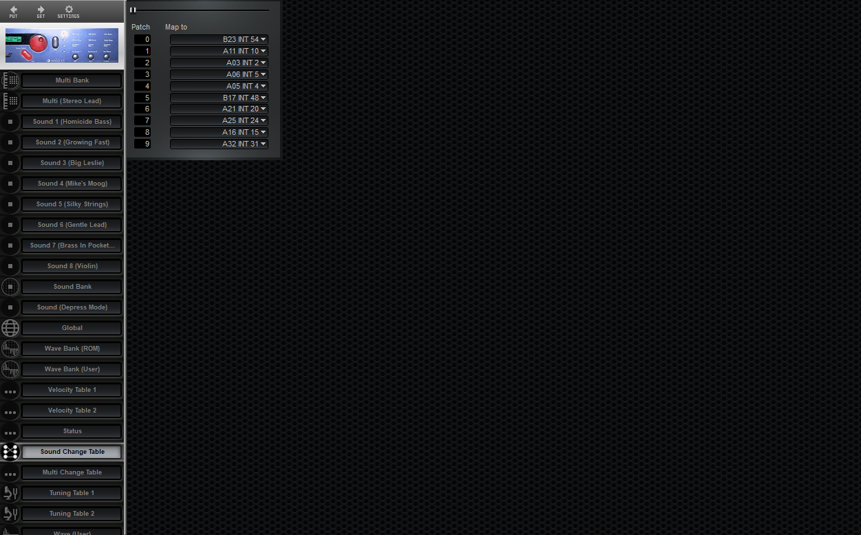 Click to display the Waldorf Microwave Sound Change Table Editor