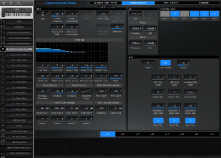 Click to display the Yamaha MOXF 8 Voice - Filter / EQ / LFO Editor
