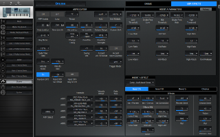 Click to display the Yamaha Motif XS 6 Drums - Arp / Effects Editor