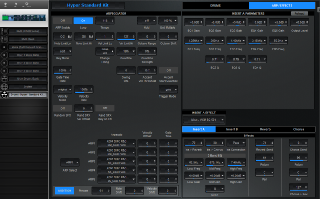 Click to display the Yamaha Motif XS Rack Drums - Arp / Effects Editor