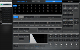 Click to display the Yamaha Motif XS Rack Drums - Drums Editor
