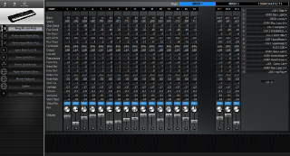 Click to display the Yamaha S90 Song Mix - Mixer 1 Mode Editor