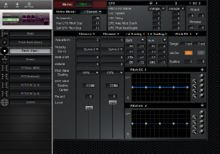 Click to display the Yamaha TG100 Patch Editor